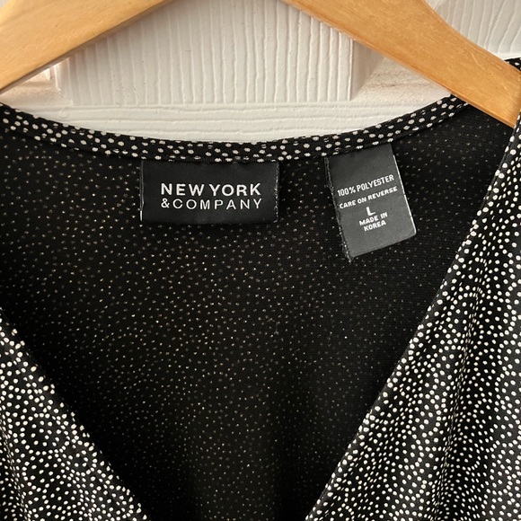 Vintage New York and Company V-neck Polka Dot Dress - Picture 3 of 13